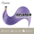 Extensiones de punta en I de color rosa púrpura