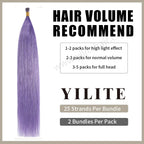 Extensiones de punta en I de color rosa púrpura