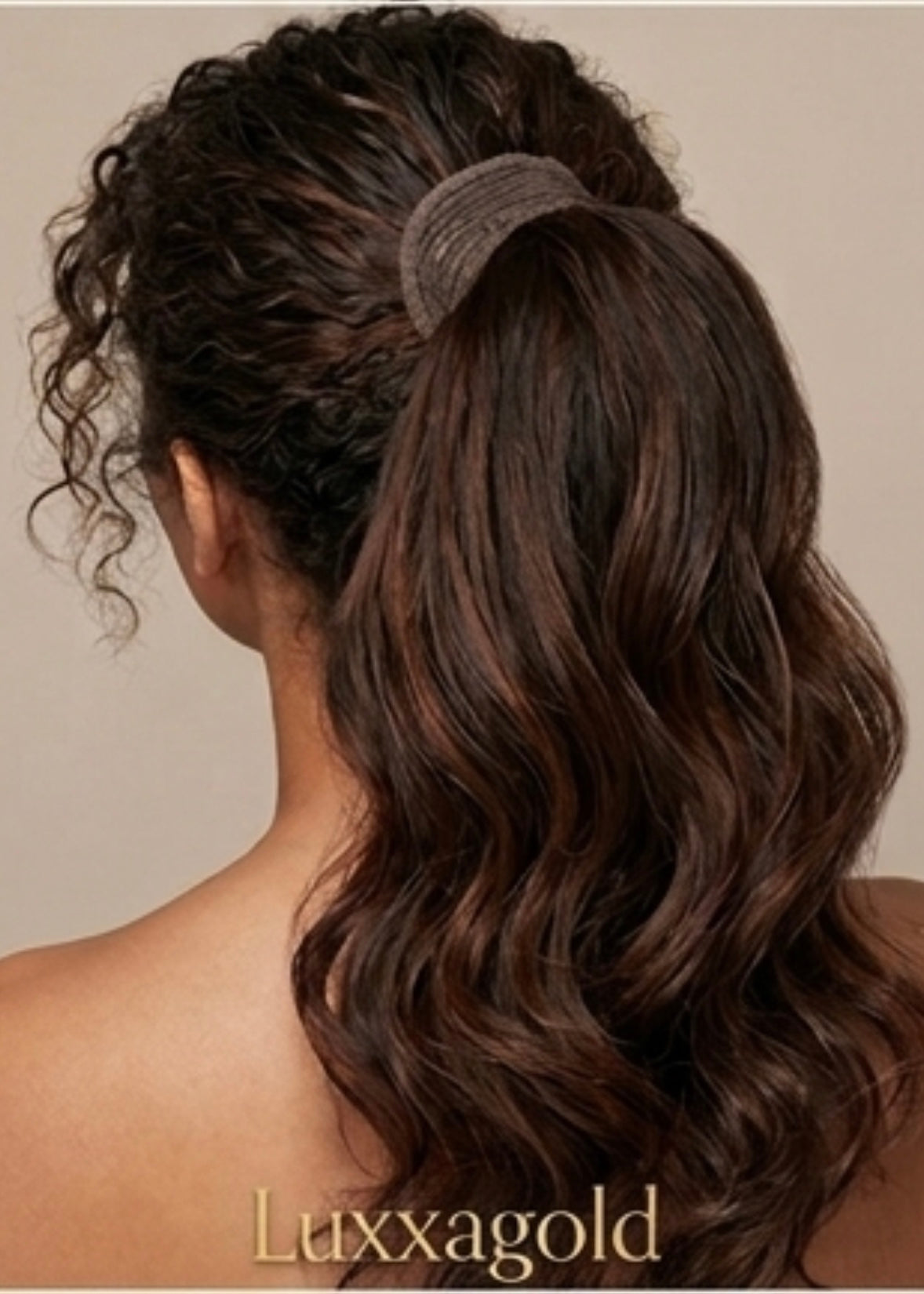 "Signature Ponytail Luxxagold: 100% Remy Human Hair"