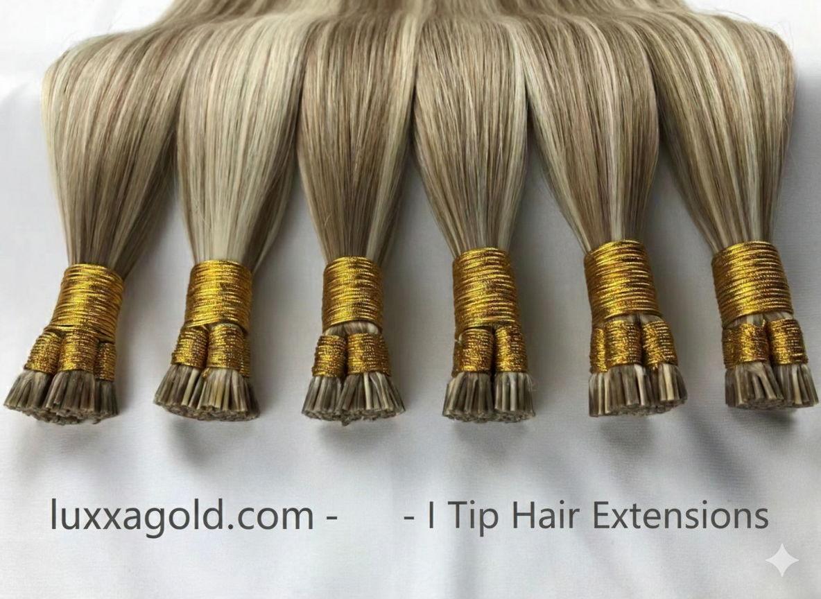 Extensiones con punta en I de castaño oscuro a rubio platino (#T2/60)