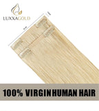 (#613) Bleach Blonde Seamless Clip In Hair Pads 4Pcs 8 Clips