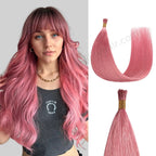 Extensiones de punta en I de color rosa intenso
