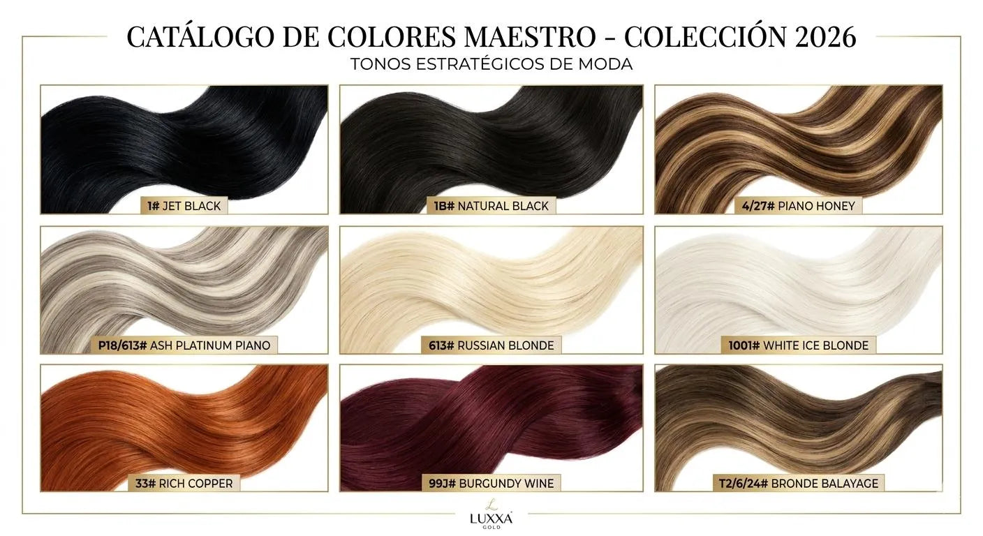 Cabello humano virgen liso color natural.