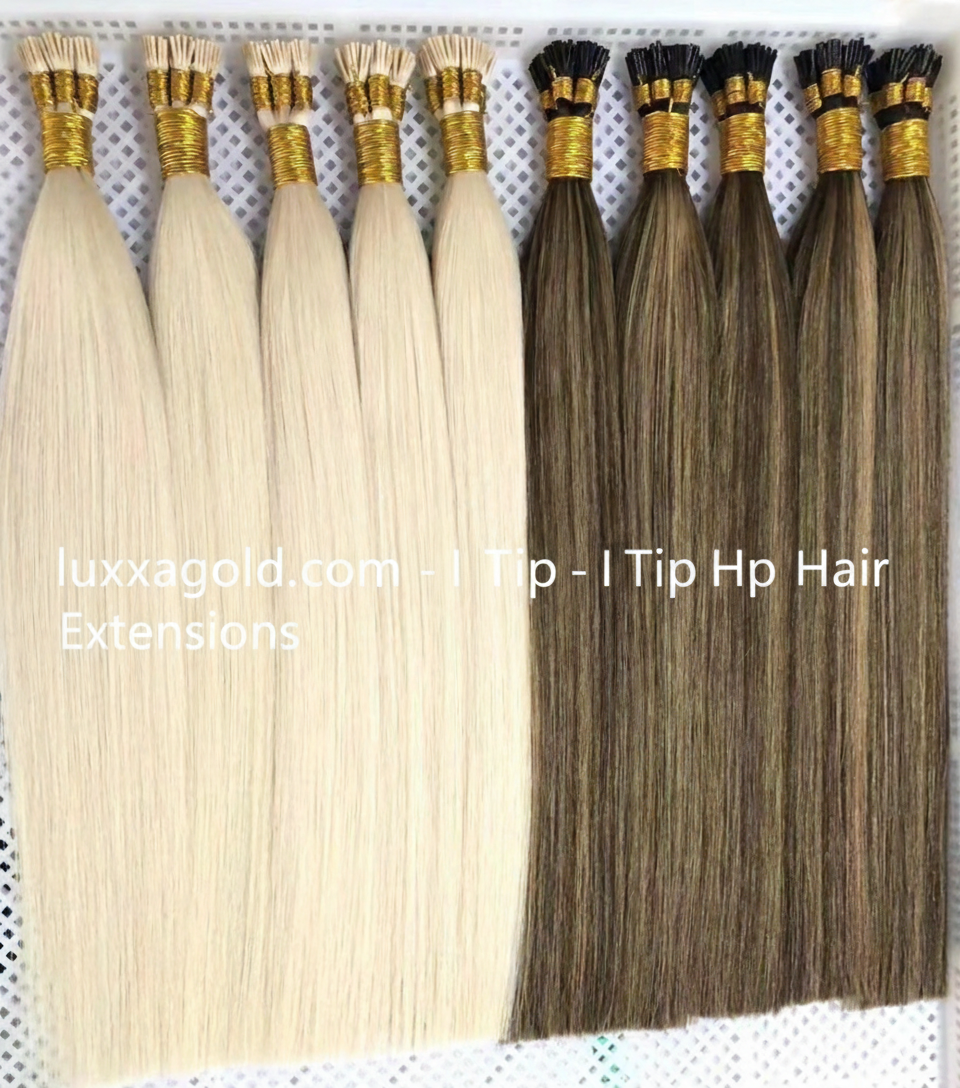 Extensiones con punta en I de castaño oscuro a rubio platino (#T2/60)
