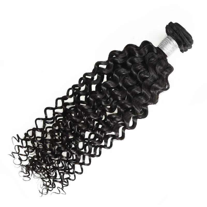 Curly 1 paquete de cabello humano virgen de color natural.