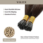 Extensiones con punta en I de castaño oscuro a rubio platino (#T2/60)