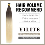 Extensiones con punta en I de castaño oscuro a rubio platino (#T2/60)