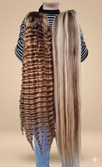 Peluca 100% cabello humano liso mechas y encaje