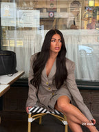 Rylee Loose Wave Curtain Bangs Natural Black Wig