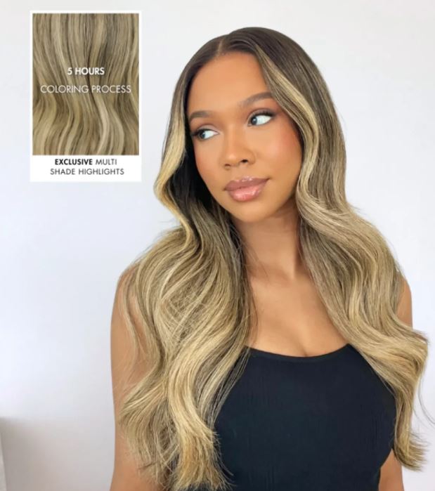Crystiana Blonde Wig With Dark Roots Glueless Wig